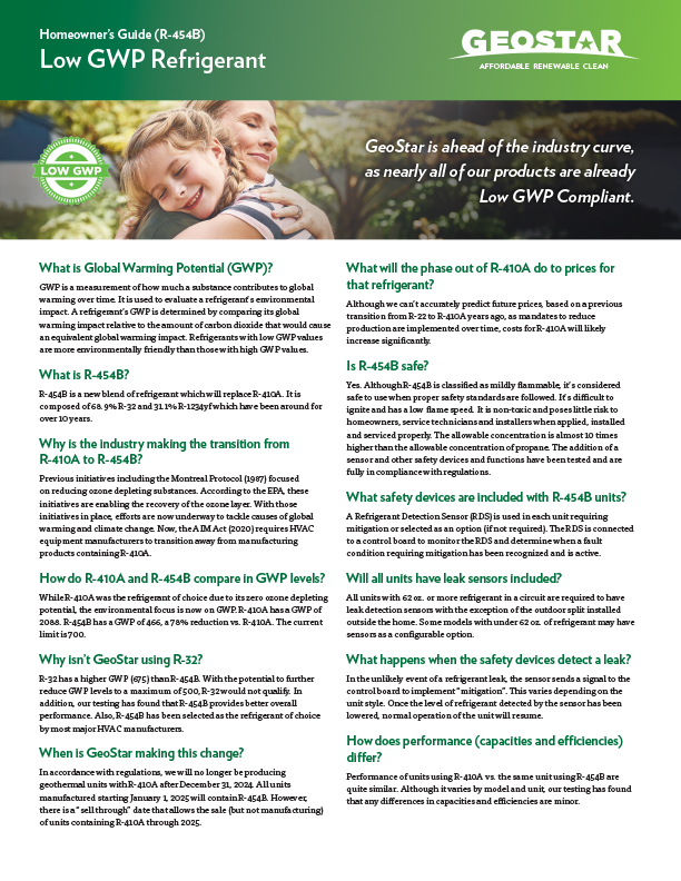 Low GWP - Homeowner's Guide brochure cover